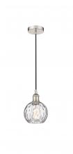 Innovations Lighting 616-1P-PN-G1215-6-LED - Athens Water Glass - 1 Light - 6 inch - Polished Nickel - Cord hung - Mini Pendant