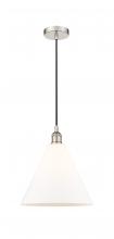 Innovations Lighting 616-1P-PN-GBC-121-LED - Berkshire - 1 Light - 12 inch - Polished Nickel - Cord hung - Mini Pendant