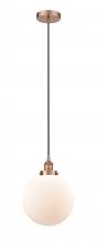 Innovations Lighting 616-1PH-AC-G201-10-LED - Beacon - 1 Light - 10 inch - Antique Copper - Cord hung - Mini Pendant