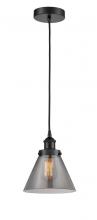Innovations Lighting 616-1PH-BK-G43-LED - Cone - 1 Light - 8 inch - Matte Black - Cord hung - Mini Pendant