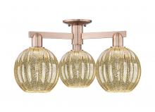 Innovations Lighting 716-3F-AC-G458-7ME - Preston - 3 Light - 6 inch - Antique Copper - Semi-Flush Mount