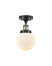 Innovations Lighting 916-1C-BAB-G201-6-LED - Beacon - 1 Light - 6 inch - Black Antique Brass - Semi-Flush Mount
