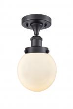Innovations Lighting 916-1C-BK-G201-6-LED - Beacon - 1 Light - 6 inch - Matte Black - Semi-Flush Mount