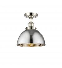 Innovations Lighting 916-1C-PN-MFD-10-PN-LED - Derby - 1 Light - 10 inch - Polished Nickel - Semi-Flush Mount