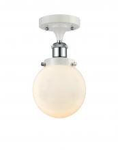 Innovations Lighting 916-1C-WPC-G201-6-LED - Beacon - 1 Light - 6 inch - White Polished Chrome - Semi-Flush Mount