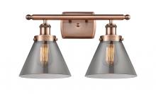 Innovations Lighting 916-2W-AC-G43-LED - Cone - 2 Light - 18 inch - Antique Copper - Bath Vanity Light