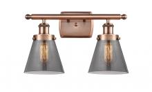 Innovations Lighting 916-2W-AC-G63-LED - Cone - 2 Light - 16 inch - Antique Copper - Bath Vanity Light