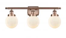 Innovations Lighting 916-3W-AC-G201-6-LED - Beacon - 3 Light - 26 inch - Antique Copper - Bath Vanity Light
