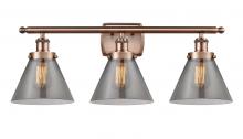 Innovations Lighting 916-3W-AC-G43-LED - Cone - 3 Light - 28 inch - Antique Copper - Bath Vanity Light
