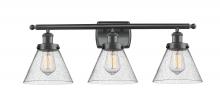 Innovations Lighting 916-3W-BK-G44-LED - Cone - 3 Light - 28 inch - Matte Black - Bath Vanity Light