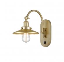 Innovations Lighting 918-1W-SG-M4-LED - Railroad - 1 Light - 8 inch - Satin Gold - Adjustable Swing Arm