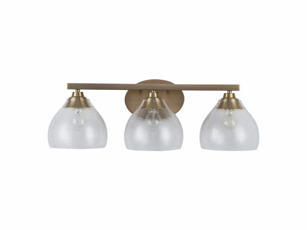 Aenon 3-Light Chandelier in Pewter with Hammered Water Glass