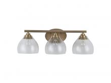 Golden 1094-BA3 BCB-HCG - Aenon 3-Light Chandelier in Pewter with Hammered Water Glass