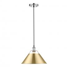 Golden 3306-L CH-BCB - Orwell 14" Wide Large Pendant in Chrome with Brushed Champagne Bronze