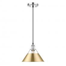 Golden 3306-M CH-BCB - Orwell 10" Wide Medium Pendant in Chrome with Brushed Champagne Bronze