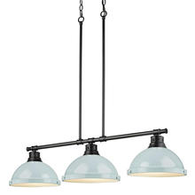 Golden 3602-3LP BLK-SF - Duncan Small Pendant with Chain in Chrome with Clear Glass