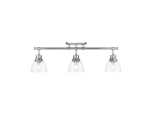 Golden 3602-3SF CH-CLR - Duncan 3-Light Semi-Flush - Track Light in Chrome with Clear Glass