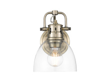 Golden 3602-BA1 AB-CLR - Duncan 1-Light Bath Vanity in Aged Brass with Clear Glass