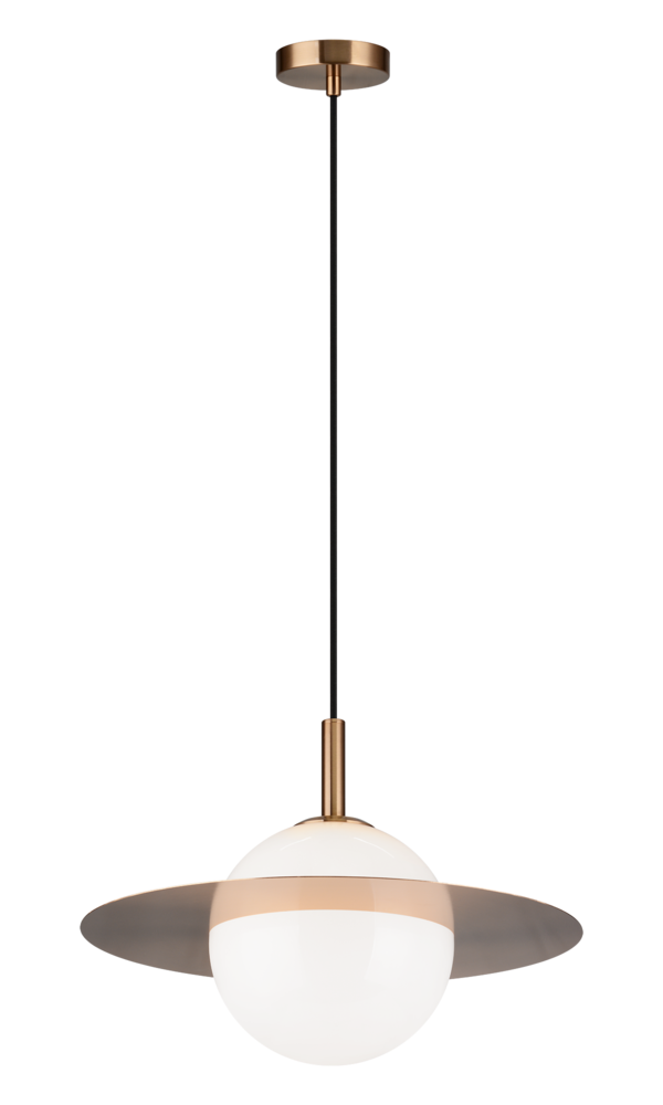 Saturn Aged Gold Brass Pendant
