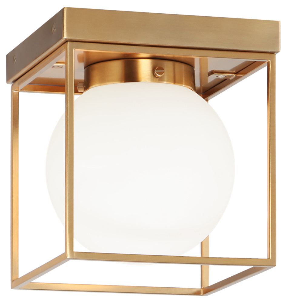 Squircle Aged Gold Brass Ceiling Mount