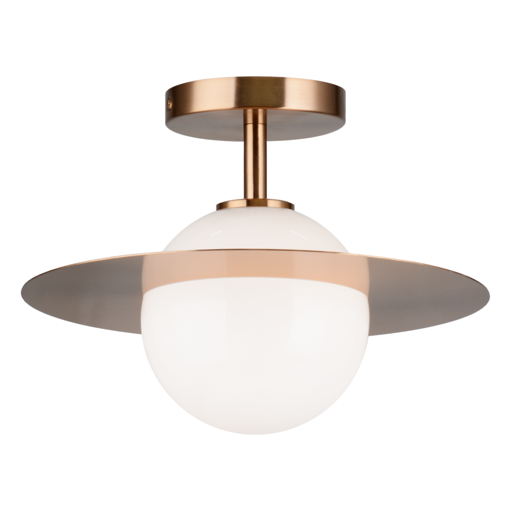 Saturn Aged Gold Brass Flush Mounts
