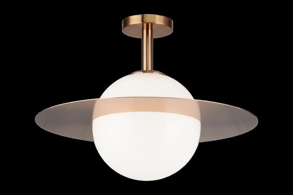 Saturn Aged Gold Brass Flush Mounts