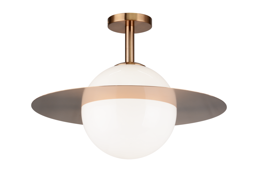 Saturn Aged Gold Brass Flush Mounts