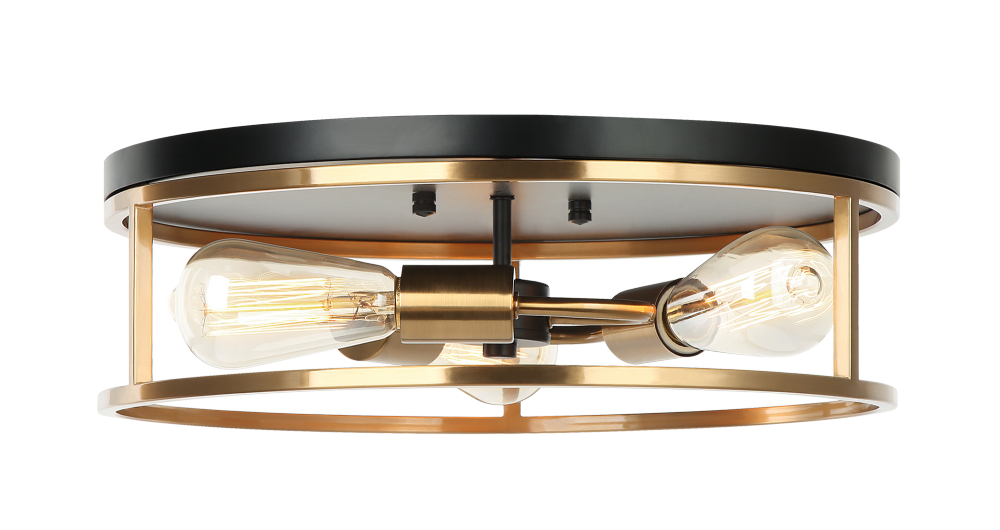 Clarke Black, Aged Gold Brass Flush Mounts