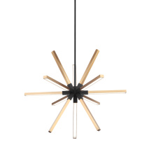 Matteo Lighting C66812MBAG - Asterisk Matte Black + Aged Gold Brass Pendant