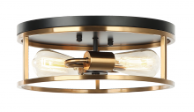 Matteo Lighting M15502BKAG - Clarke Black, Aged Gold Brass Flush Mounts
