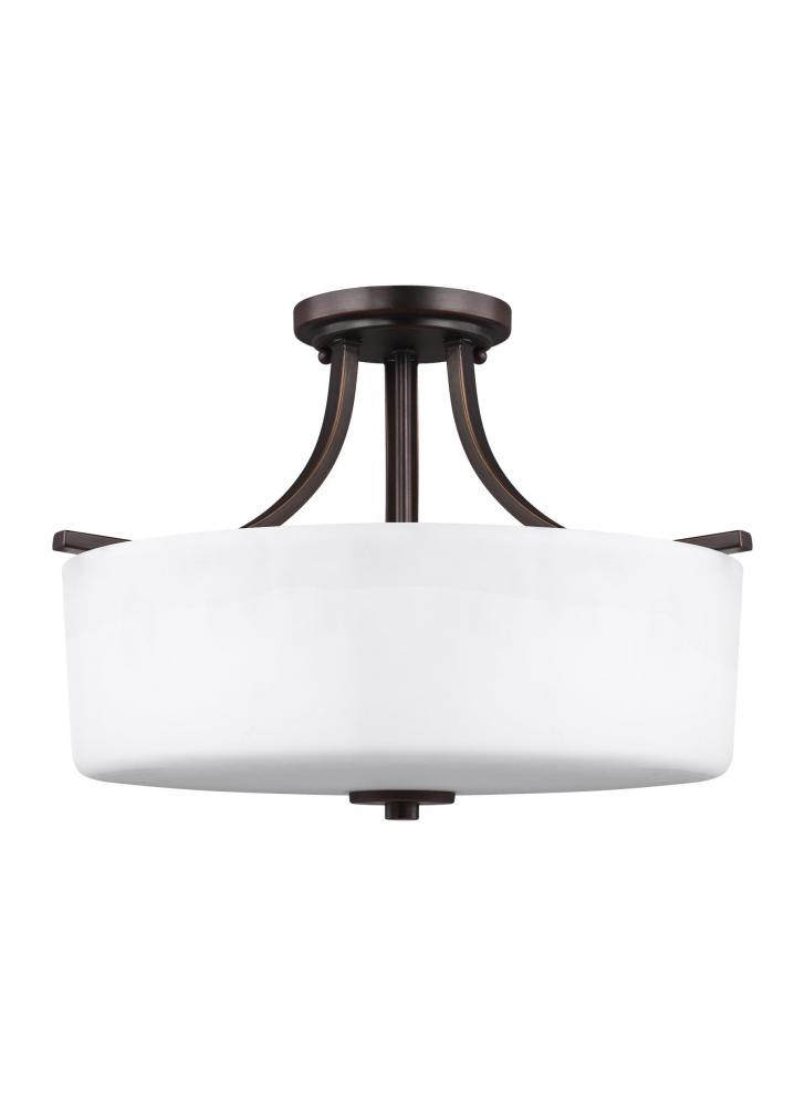 Canfield Three Light Semi-Flush Mount