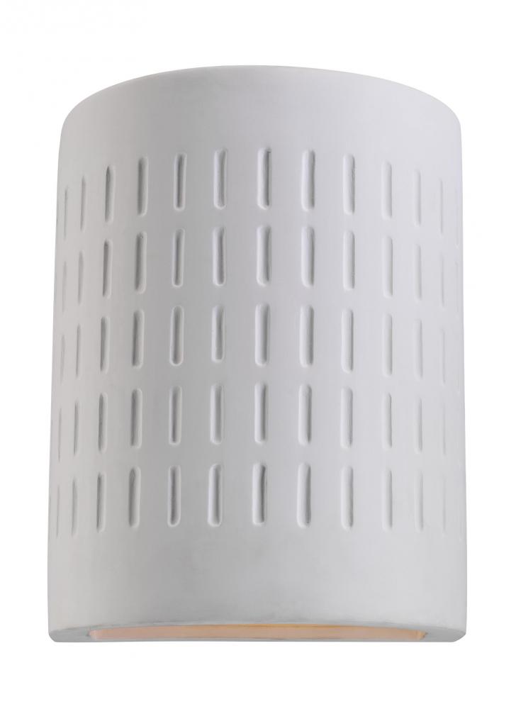 Paintable Ceramic Sconces transitional 1-light LED outdoor exterior Dark Sky compliant round etched
