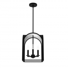 Hunter 19081 - Hunter Dukestown Natural Black Iron and Silver Leaf 4 Light Pendant Ceiling Light Fixture