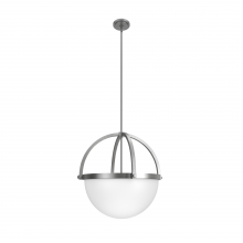Hunter 19237 - Hunter Wedgefield Brushed Nickel with Frosted Cased White Glass 4 Light Pendant Ceiling Light Fixtur