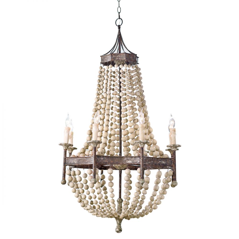 Southern Living Wood Beaded Chandelier