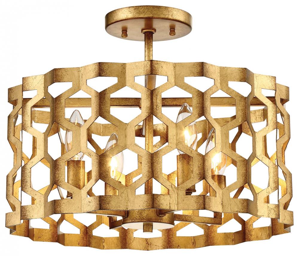 CORONADE - 4 LIGHT SEMI FLUSH (CONVERTIBLE TO PENDANT)