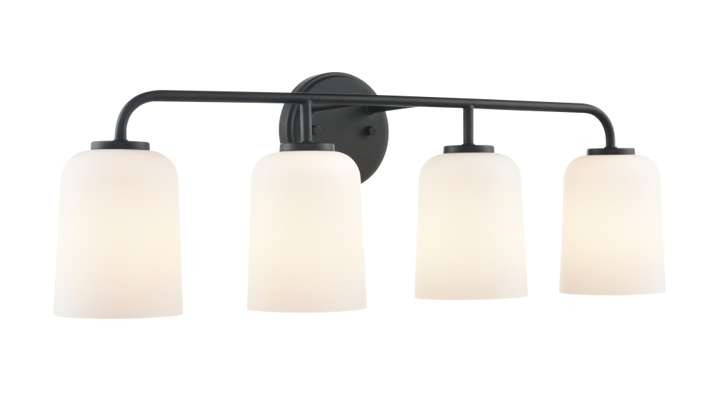Laphia 28" Wide 4-Light Vanity - Matte Black