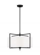 Visual Comfort & Co. Studio Collection CP1394AI - Perno midcentury 4-light indoor dimmable medium hanging shade ceiling pendant in aged iron grey fini