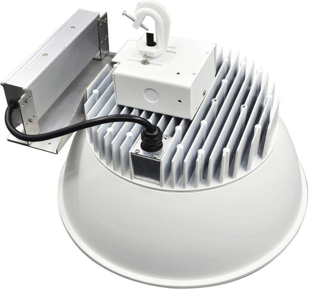 LED High bay 161 Watt; Anodized Aluminum Reflector with Tempered Glass; White Finish; 120-277V