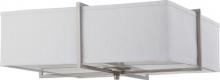 Nuvo 60/4369 - Logas ES - 6 Light Square Flush w/ Slate Gray Fabric Shade - (6) 13w GU24 Lamps Incl.
