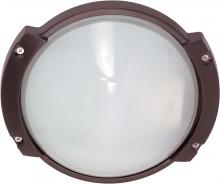 Nuvo 60/561 - 1-Light Oblong Round Die-Cast Bulkhead Light in Architectural Bronze with Glass Lens and (1) 13W