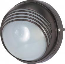 Nuvo 60/565 - 1-Light Round Hooded Die-Cast Bulkhead Light in Architectural Bronze with Glass Lens and (1) 13W