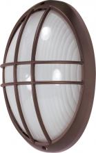 Nuvo 60/573 - 1-Light Large Oval Caged Die-Cast Bulkhead Light in Architectural Bronze Finish with Glass Lens and