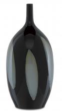 Currey 1200-0409 - Let Us Twist the Glass Tall Black Vase