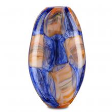 Currey 1200-0562 - Negroli Blue & Orange Glass Vase